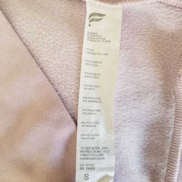 Fabletics Zaylee Funnel Neck Size Small Light Pink Super Soft - Picture 10 of 12